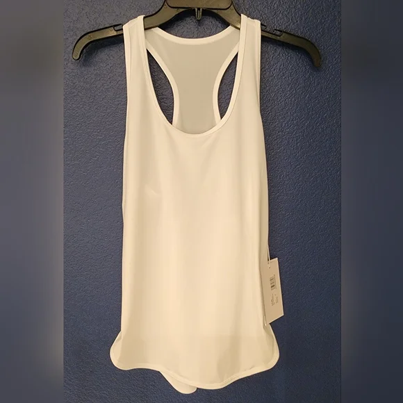 Johnny Was Calme Effect Draped Racerback Tank in White - Picture 3 of 9